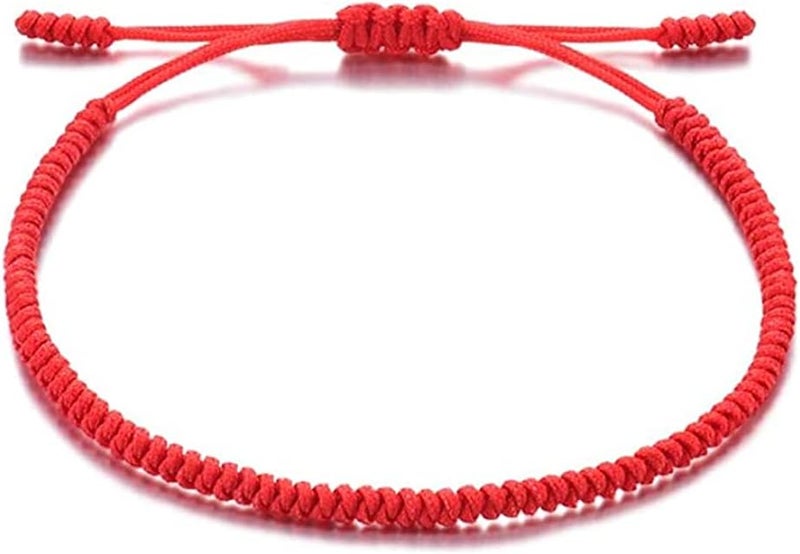 kelistom Handmade String Bracelet for Women Men Simple Red Black Braided Adjustable Charm Bracelets Minimalist Jewelry - Image 1